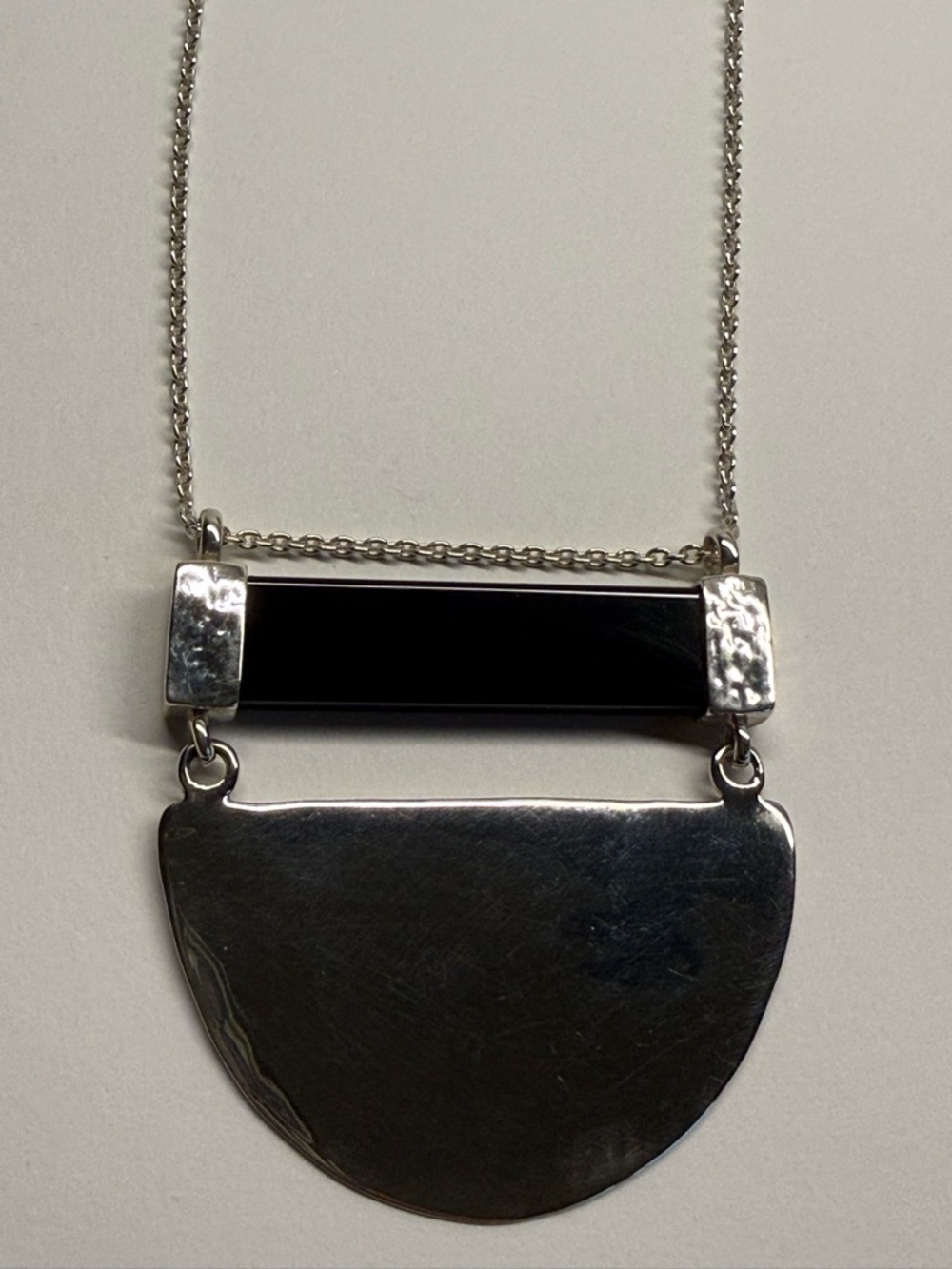 Silpada Sterling Silver Black Agate Pendant Necklace 30” Statement - Picture 5 of 6